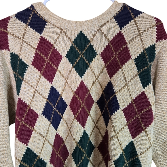 Vintage LizSport Diamonds Crewneck Pullon Long Sleeve Sweater Women’s Petite P - Picture 4 of 9